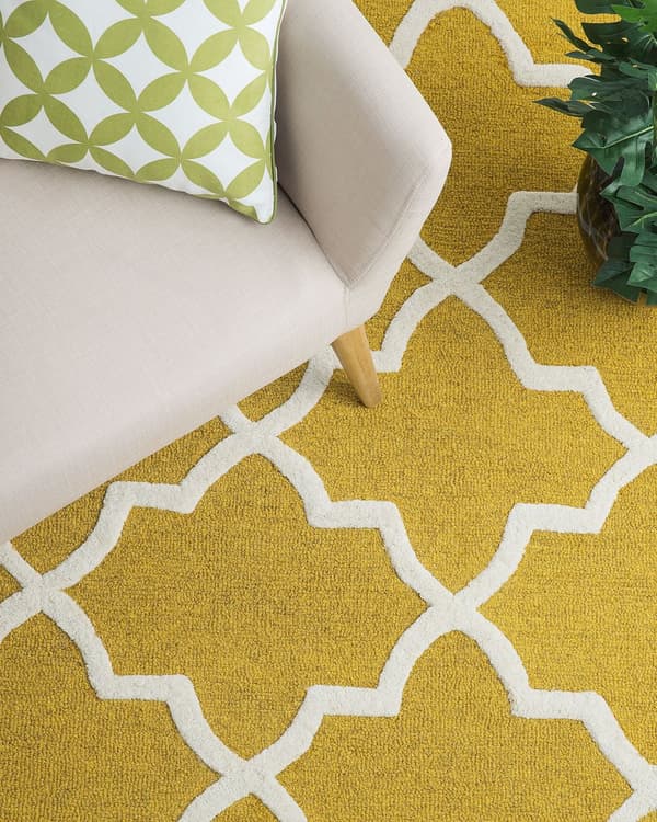Tæppe Gul Uld 160 x 230 cm Håndtuftet Orientalsk marokkansk stil