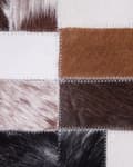 Miniatyrbillede 5 af 6: Tæppe Brunt og Beige læder 160 x 230 cm Geometrisk Mønster Patchwork Håndlavet Moderne Stil