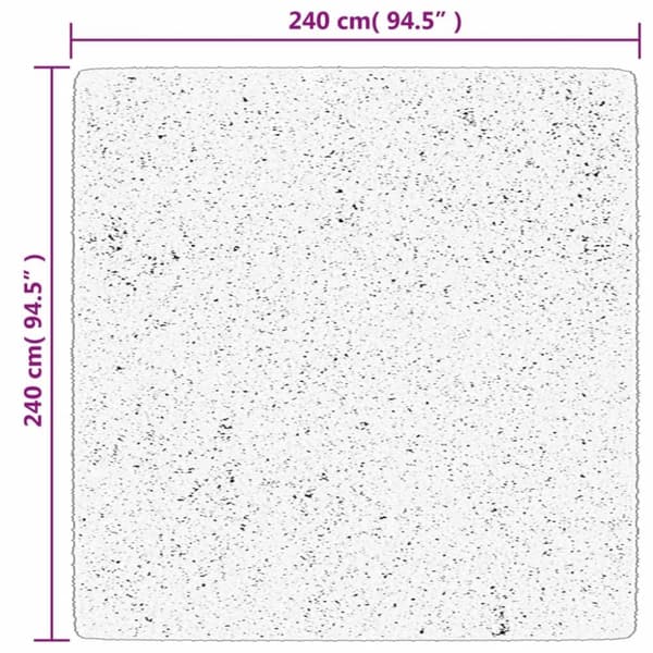 vidaXL Matta OVIEDO kort lugg röd 240x240 cm