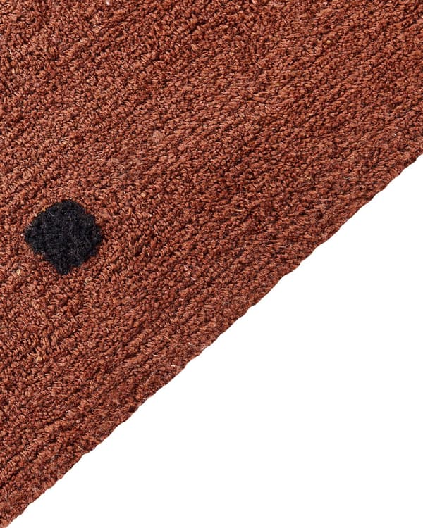 Tuftad Matta Bomull Brun 140x200 cm med Svarta Prickar och Vita Ränder Rektangulär