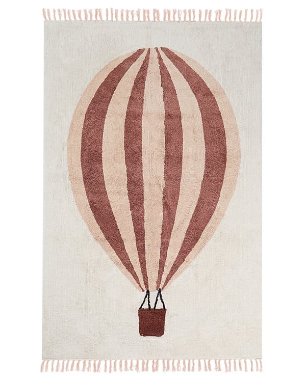 Tuftad Matta Bomull Off-white 140x200 cm med Ballongmotiv Rektangulär