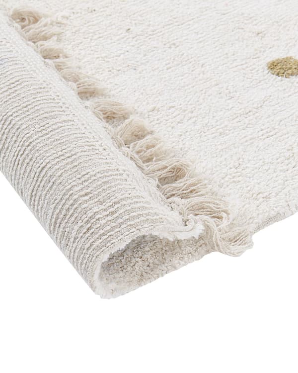 Barneteppe Bomull Off-White 140 x 200 cm Flerfargede prikker Rektangulært Boho-stil Barnerom