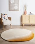 Pikkukuva 2 / 6: Matto beige villa 140 cm pyöreä epäsymmetrinen abstrakti kuvio moderni tyyli