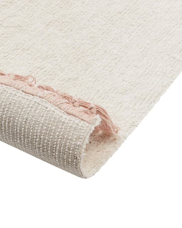 Teppe Beige Flerfarget Bomull 140 x 200 cm Luftballongmotiv Håndlaget Egnet for gulvvarme Barnerom Soverom