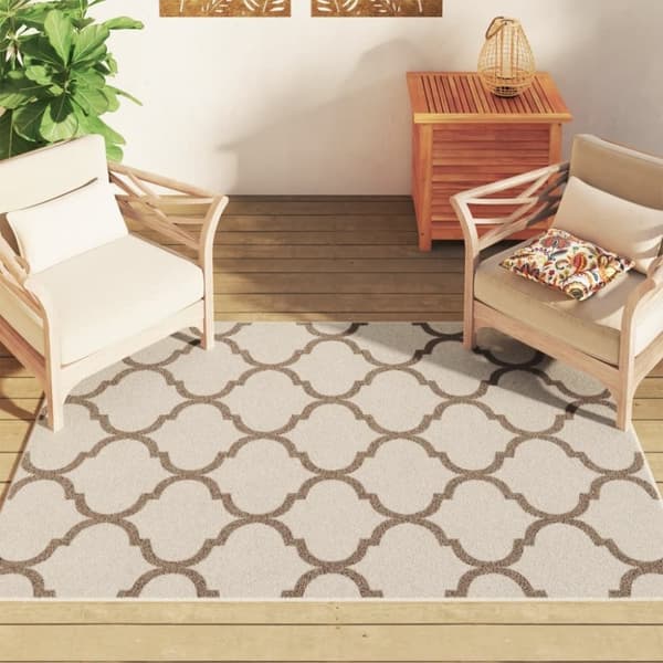 vidaXL Matta kort lugg flerfärgad inomhus/utomhus 120x180 cm halkfri