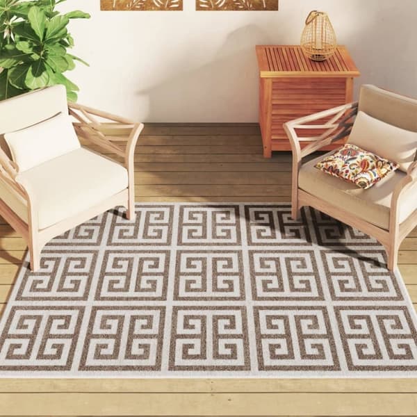 vidaXL Matta kort lugg flerfärgad inomhus/utomhus 120x180 cm halkfri