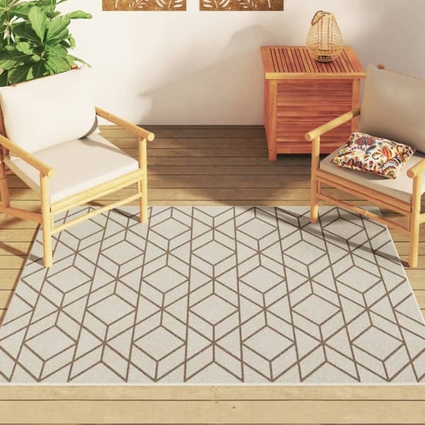 vidaXL Matta kort lugg flerfärgad inomhus/utomhus 120x180 cm halkfri