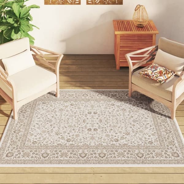 vidaXL gulvtæppe 120x180 cm inde/ude skridsikkert kort luv flerfarvet