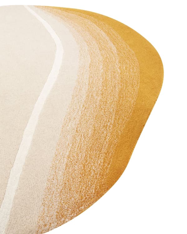 Matta Beige Ull ⌀ 140 cm Rund Ojämn Rund Form Accent Matta