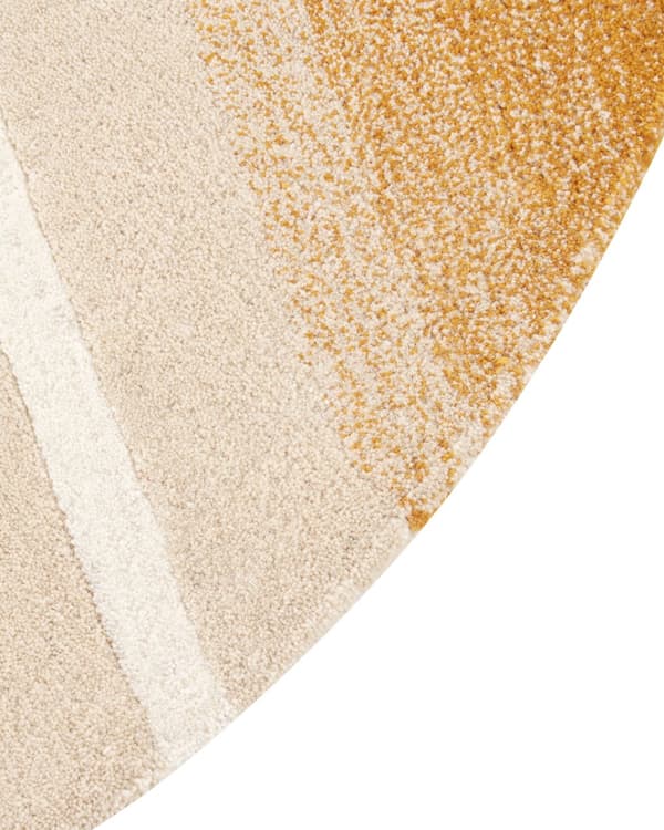 Matta Beige Ull ⌀ 140 cm Rund Ojämn Rund Form Accent Matta
