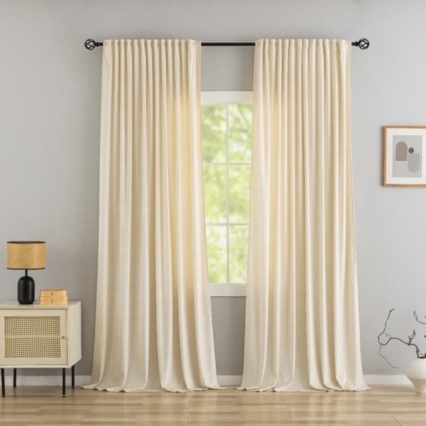 Rumsförmörkande Sammetsgardin 2-pack Mathilde Beige Beige 2x140x250 cm