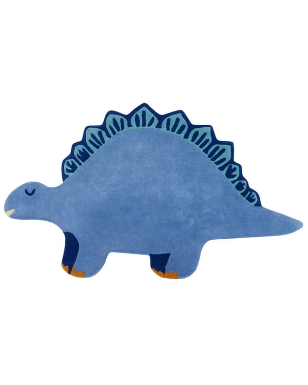Matto sininen 100 x 160 cm villa dinosaurus lasten lyhyt nukka käsintehty moderni