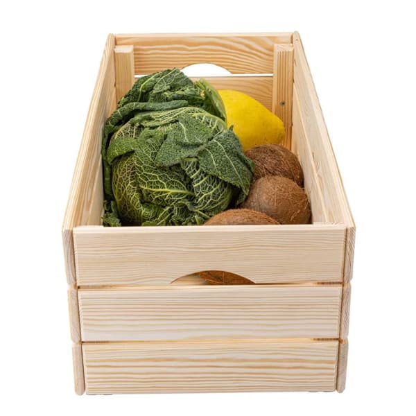 Valloni trækasse stapelbar til opbevaring 65x23x31cm natur.