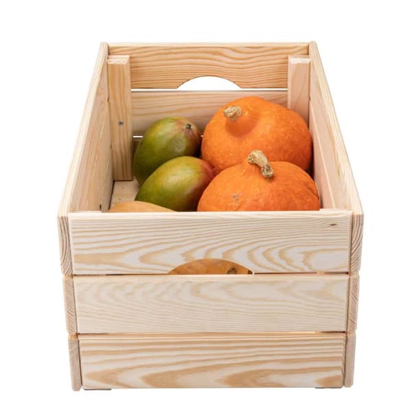 Valloni trälåda stapelbar för förvaring 51x23x31cm natur.