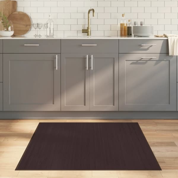 vidaXL Teppe firkantet mørkebrun 100x100 cm bambus