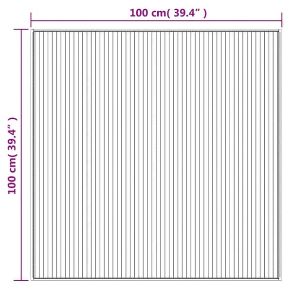 vidaXL gulvtæppe 100x100 cm firkantet bambus mørkebrun