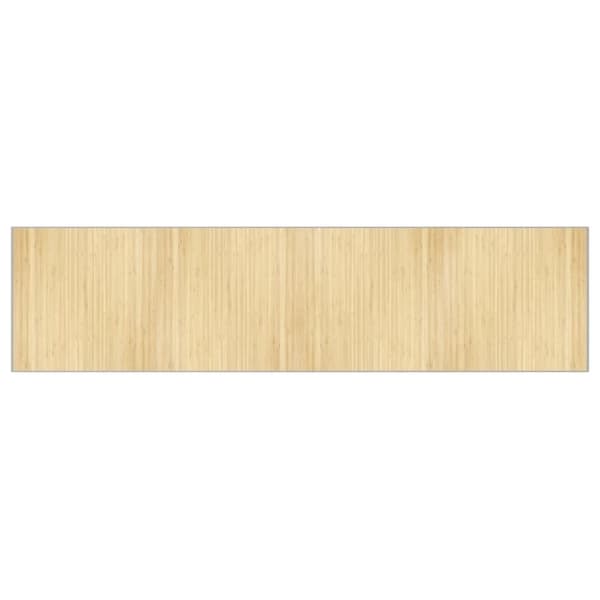 vidaXL gulvtæppe 100x400 cm rektangulær bambus lys naturfarvet