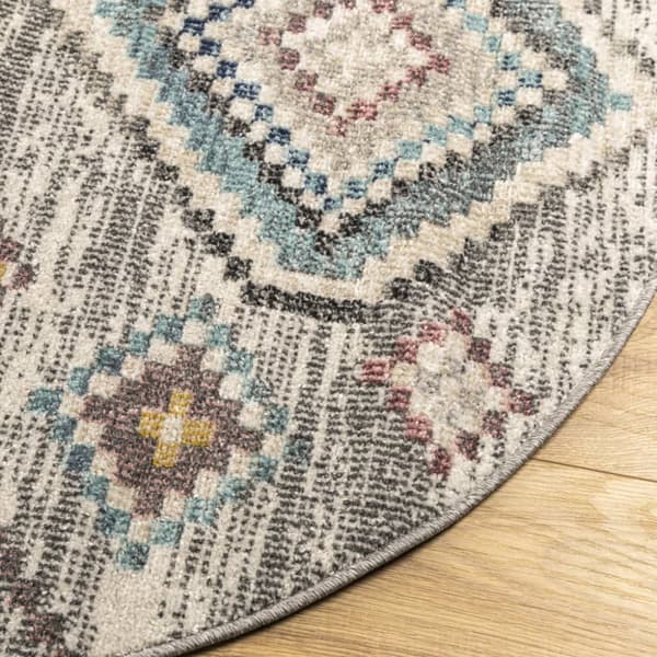 vidaXL Golvmatta ARBIZU inomhus/utomhus vintage design Ø 120 cm