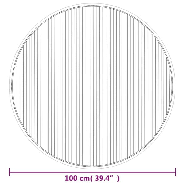 vidaXL Matta rund grå 100 cm bambu