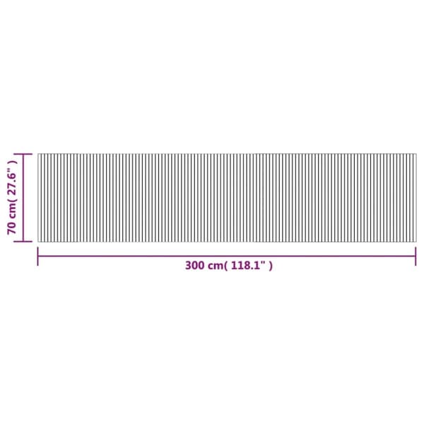 vidaXL Teppe rektangulært svart 70x300 cm bambus
