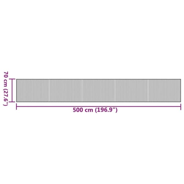 vidaXL Matto suorakaide ruskea 70x500 cm bambu