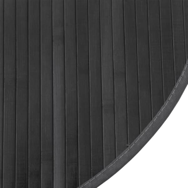 vidaXL Teppe rund grå 60 cm bambus
