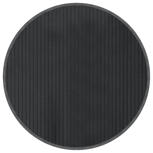 vidaXL Teppe rund grå 60 cm bambus