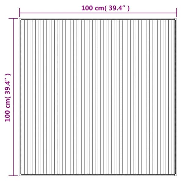 vidaXL Teppe firkantet lys naturell 100x100 cm bambus