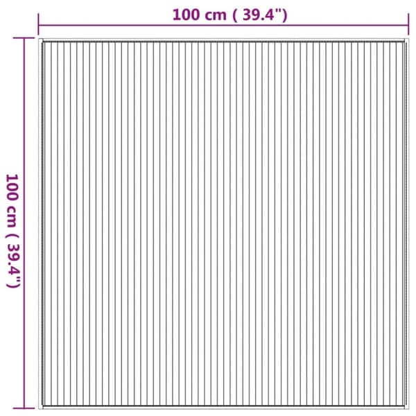 vidaXL Matta fyrkantig natur 100x100 cm bambu