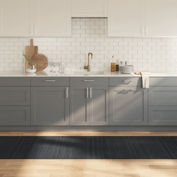 vidaXL gulvtæppe 80x300 cm rektangulær bambus grå