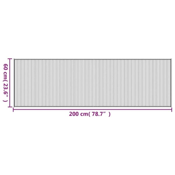 vidaXL Teppe rektangulær mørkebrun 60x200 cm bambus