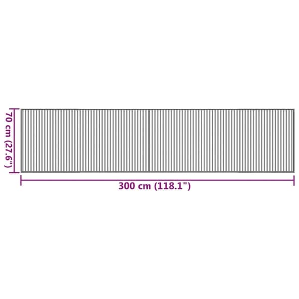 vidaXL gulvtæppe 70x300 cm rektangulær bambus sort