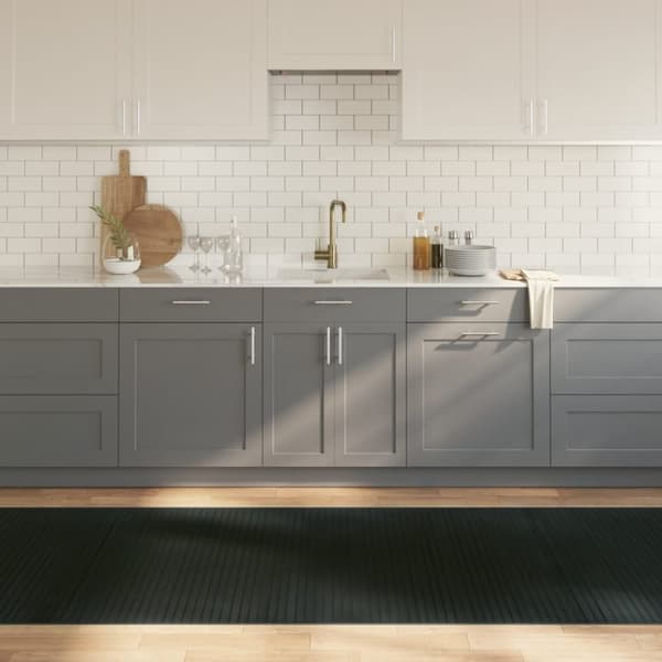 vidaXL Matto suorakaide harmaa 100x300 cm bambu