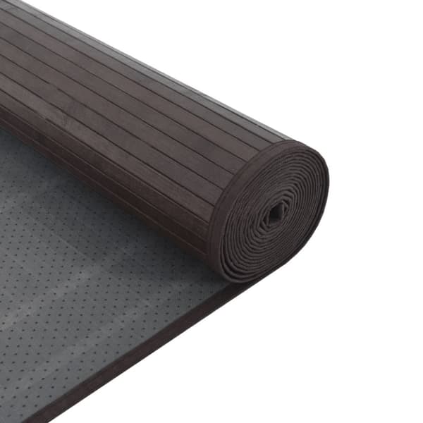 vidaXL Matto suorakaide tummanruskea 60x500 cm bambu