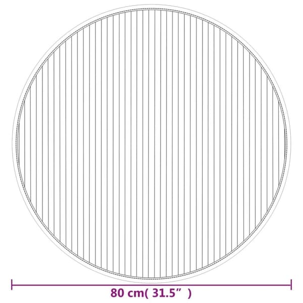 vidaXL Teppe rund svart 80 cm bambus