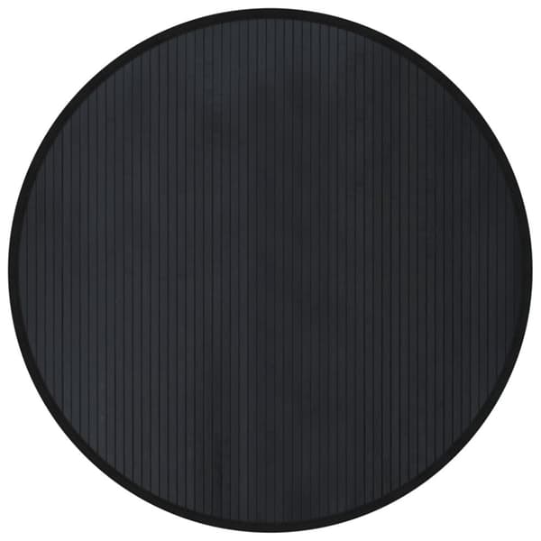 vidaXL Teppe rund svart 100 cm bambus