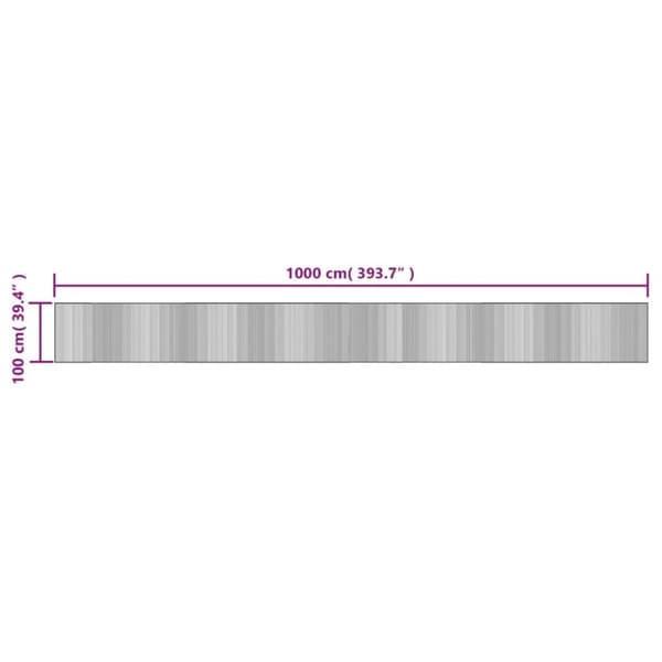vidaXL Matta rektangulär mörkbrun 100x1000 cm bambu