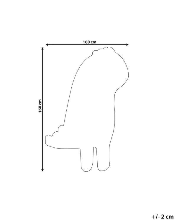 Gulvtæppe Grå Uld 100 x 160 cm Børnetæppe med Dinosaur til Børneværelse Uldtæppe til Gulv Tæppe Drengeværelse