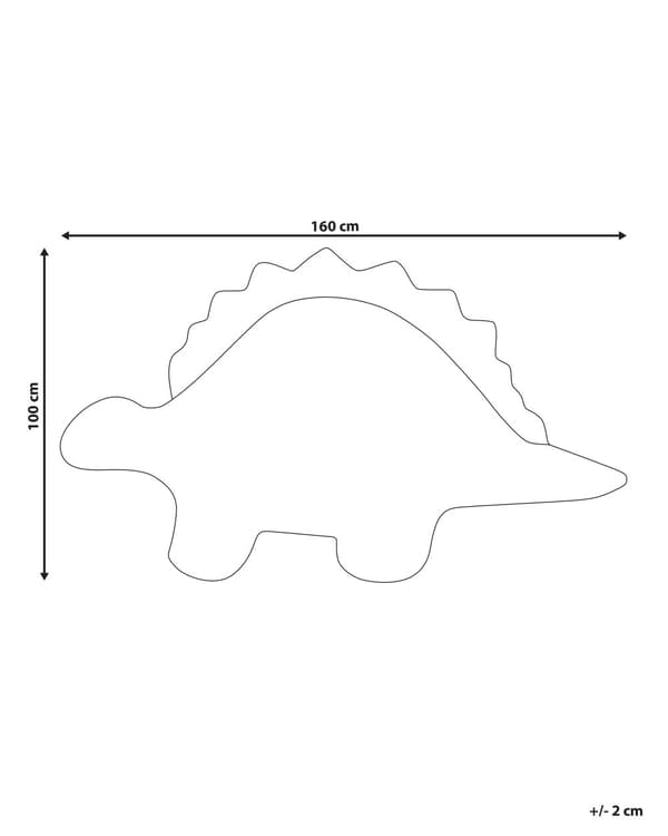 Gulvtæppe Blå Uld 100 x 160 cm Børnetæppe med Stegosaurus Dinosaur til Børneværelse Uldtæppe til Gulv Tæppe Drengeværelse