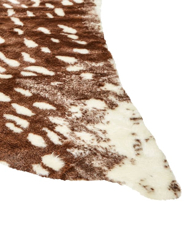 Tekotalja ruskea 150 x 200 cm keinoturkis käsintehty liukumaton pörröinen konepestävä rustiikkinen