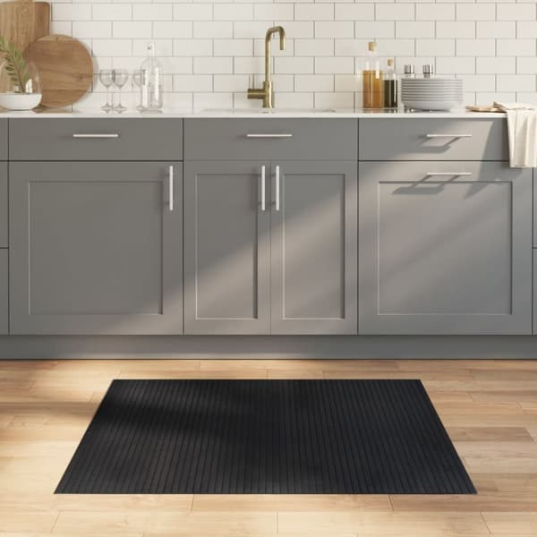 vidaXL gulvtæppe 80x100 cm bambus sort