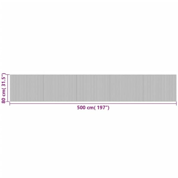 vidaXL Teppe rektangulært svart 80x500 cm bambus