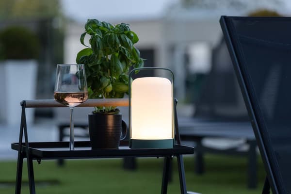 Fern bordlampe LED utendørs grønn.