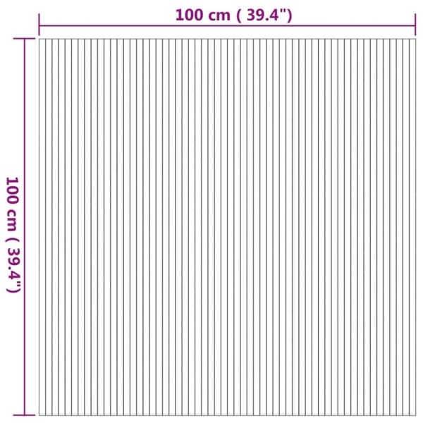 vidaXL Teppe rektangulær naturell 100x100 cm bambus