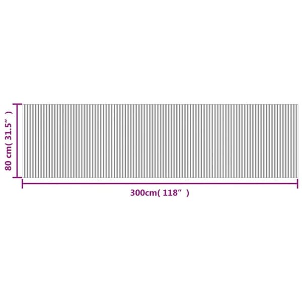 vidaXL Teppe rektangulær mørkebrun 80x300 cm bambus
