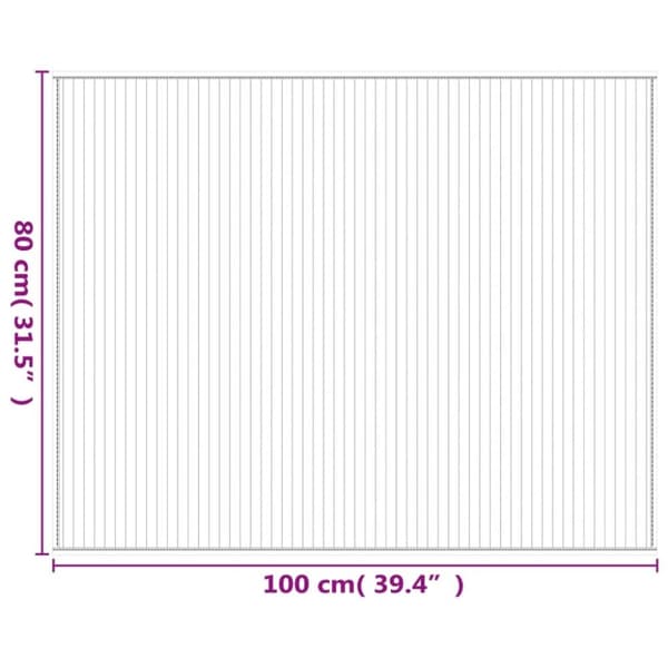 vidaXL matto suorakaide luonnollinen 80x100 cm bambu