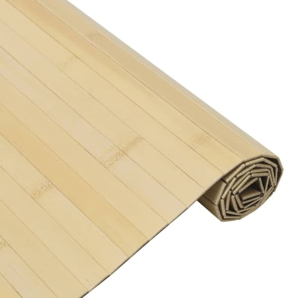 vidaXL Matta rektangulär ljus naturlig 100x200 cm bambu