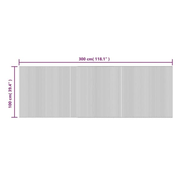 vidaXL Matta rektangulär naturlig 100x300 cm bambu