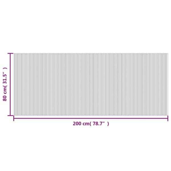 vidaXL Teppe rektangulært svart 80x200 cm bambus