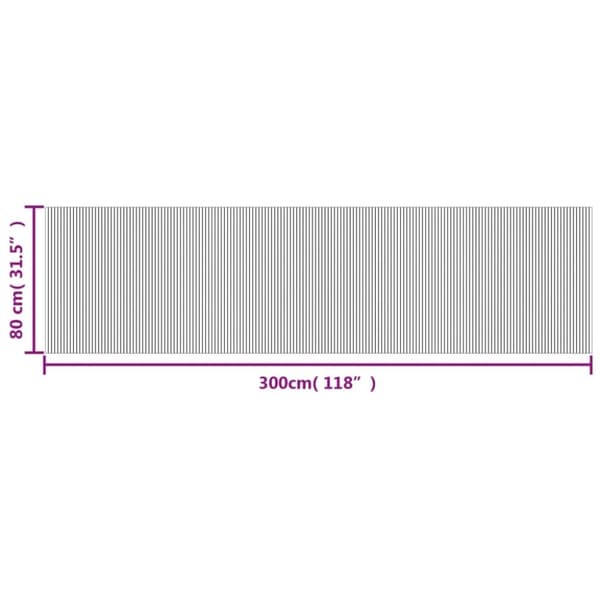 vidaXL Teppe rektangulær lys naturell 80x300 cm bambus